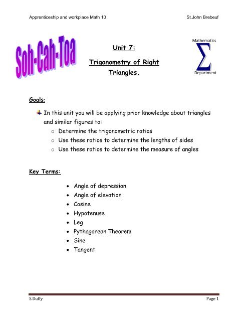 Unit 7 notes docx - St John Brebeuf