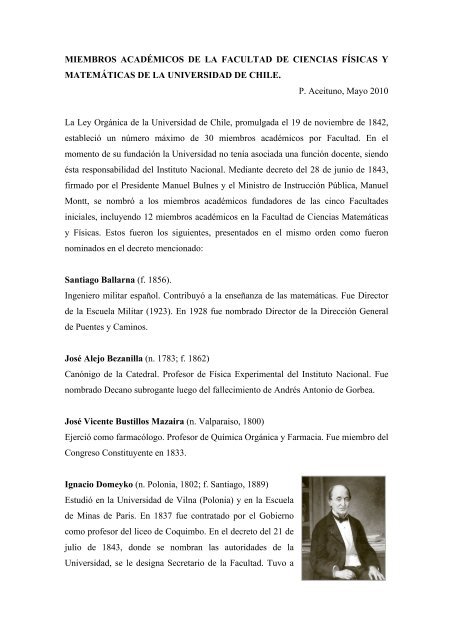 Miembros histÃ³ricos de la Facultad (pdf) - Facultad de Ciencias ...