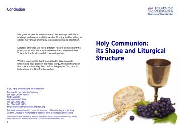 Holy Communion - The Diocese of Manchester