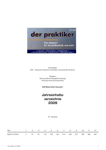 Jahresinhalt 2009 - der praktiker