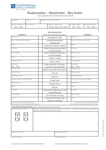 SkadeanmÃ¤lan â Motorfordon â flera fordon - LÃ¤nsfÃ¶rsÃ¤kringar