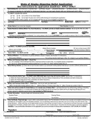 Absentee Ballot Application - Alaska Elections State Division of ...