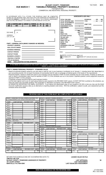 tangible personal property schedule due march 1 - Blount County ...