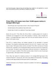 Prime Office AG leases more than 10000 square ... - Investor Relations