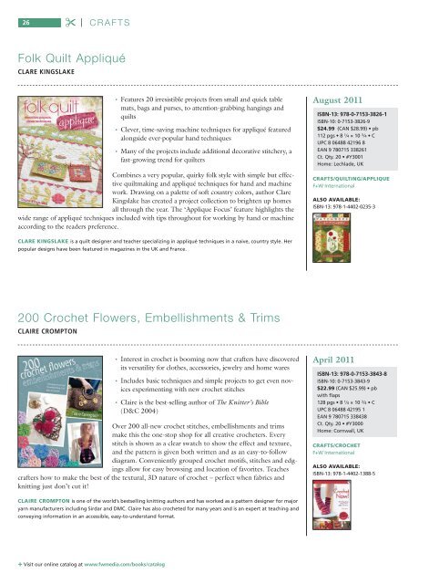 Spring 2011 Arts & Crafts Catalog - F+W Media