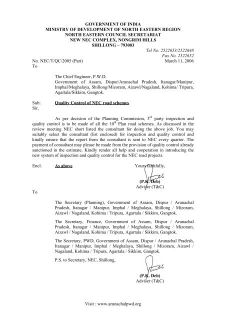 Empanelled list prepared by NEC for 3rd party QC consultants