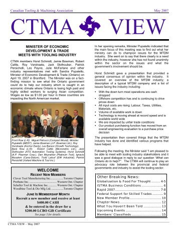 May 2007 - CTMA: The Canadian Tooling and Machining Association