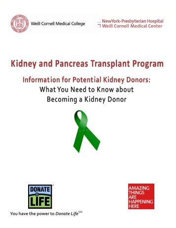 Kidney and Pancreas Transplant Program - Weill Cornell Medical ...