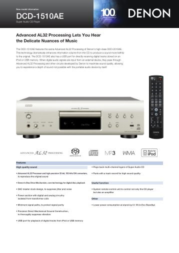 Denon DCD-1510AE Brochure - Profx