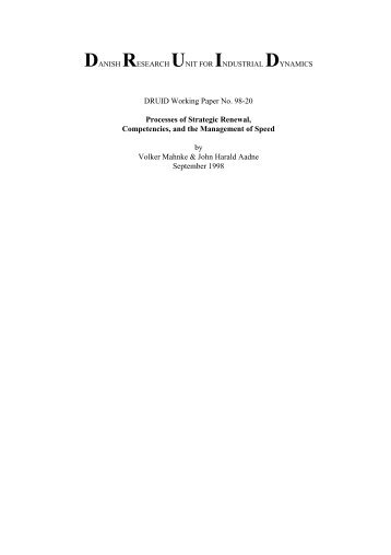 DRUID Working Paper No. 98-20 Processes of Strategic Renewal ...