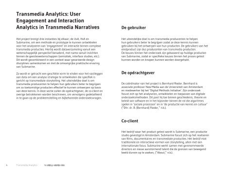 Transmedia Analytics - By Geert Hagelaar & Yannick Diezenberg