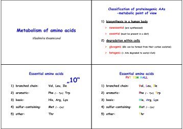 Metabolism of amino acids