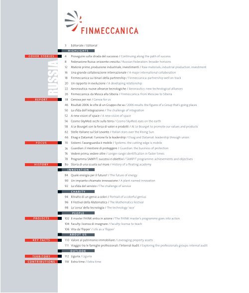 Magazine_8 (Download: pdf, Size: 9.2 MB) - Finmeccanica