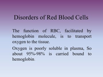 Disorders of Red Blood Cells