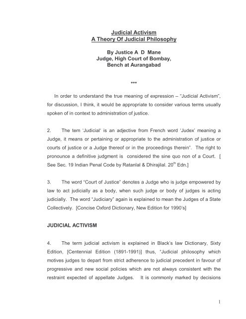 Judicial Activism A Theory Of Judicial Philosophy Nigerian Law Guru