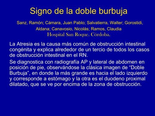 Signo de la doble burbuja - Congreso SORDIC