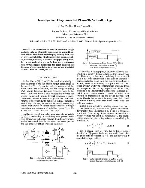 Investigation of Asymmetrical Phase-Shifted Full Bridge - Industrial ...
