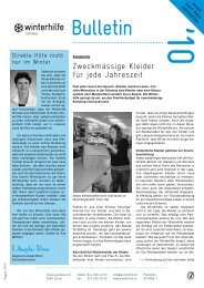 Bulletin August 2010: Kleiderhilfe - Winterhilfe Schweiz
