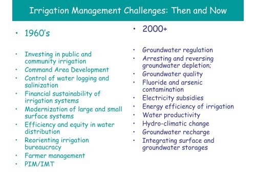 Indian Irrigation in Transition - Tushaar Shah