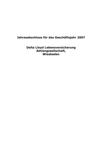 GeschÃ¤ftsbericht 2007 - Delta Lloyd