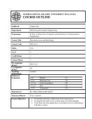 COURSE OUTLINE - Kulliyyah of Engineering - International Islamic ...