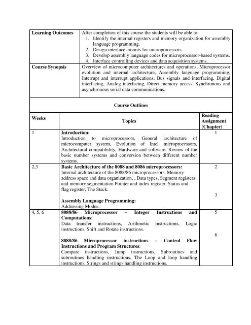 COURSE OUTLINE - Kulliyyah of Engineering - International Islamic ...