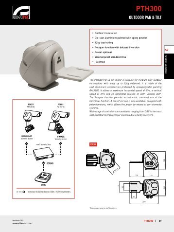 Videotec PTH300 CCTV pan tilts product datasheet - SourceSecurity ...