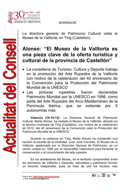 Alonso: âEl Museo de la Valltorta - Conselleria d'EducaciÃ³, Cultura i ...