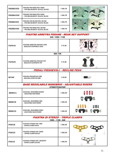 DUCABIKE SPECIAL MOTO PARTS 2011