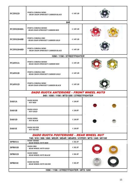 DUCABIKE SPECIAL MOTO PARTS 2011