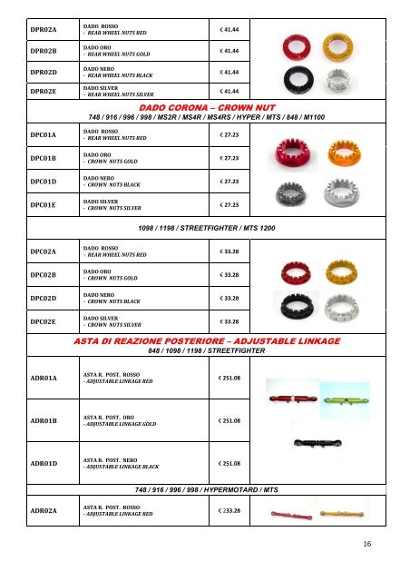 DUCABIKE SPECIAL MOTO PARTS 2011