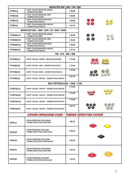 DUCABIKE SPECIAL MOTO PARTS 2011