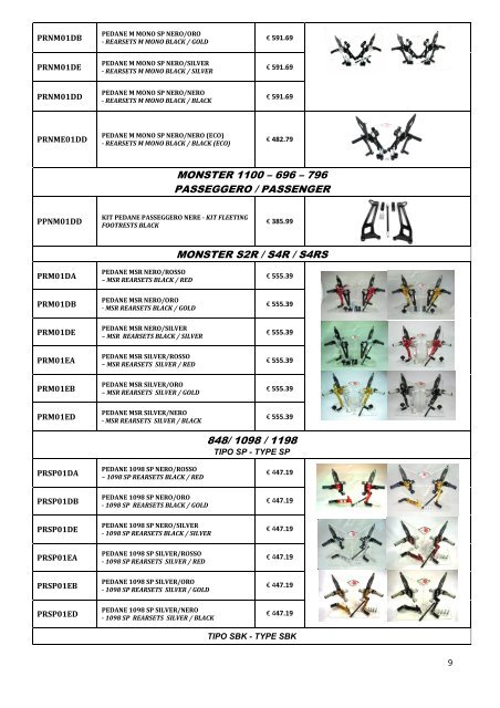 DUCABIKE SPECIAL MOTO PARTS 2011