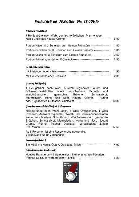 Speisekarte als PDF - Roter Hof, Flensburg