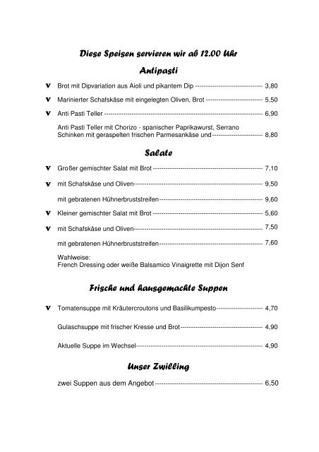 Speisekarte als PDF - Roter Hof, Flensburg