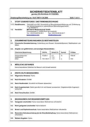 Sicherheitsdatenblatt Ultrades V