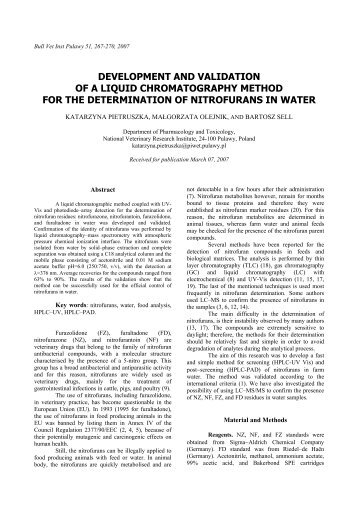 development and validation of a liquid chromatography method for ...