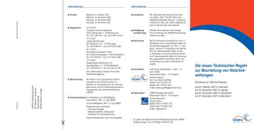 Die neuen Technischen Regeln zur Beurteilung von NetzrÃ¼ck ... - TAM