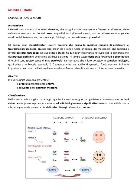 MODULO 2 – ENZIMI CARATTERISTICHE ... - life and fitness