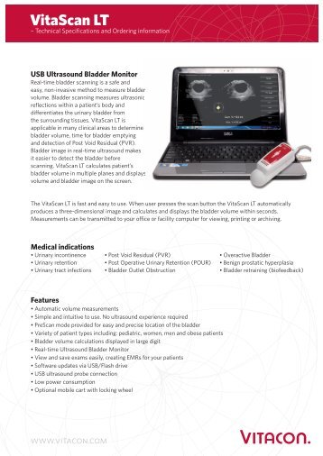 USB Ultrasound Bladder Monitor Features Medical ... - Vitacon