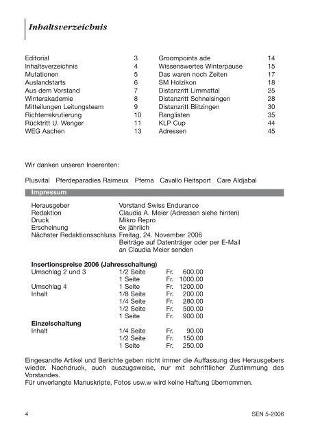 Nr. 5 | 2006 - bei swissendurance.ch!