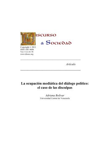 La ocupaciÃ³n mediÃ¡tica del diÃ¡logo polÃ­tico: el caso de las disculpas