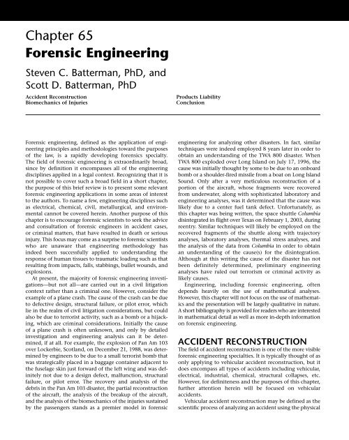 Chapter 65 Forensic Engineering - Legal Medicine and Medical ...