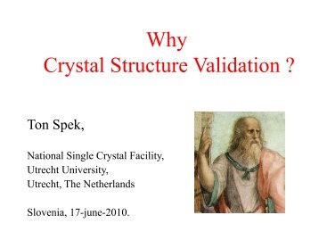 Why Crystal Structure Validation - National Single Crystal X-ray Facility