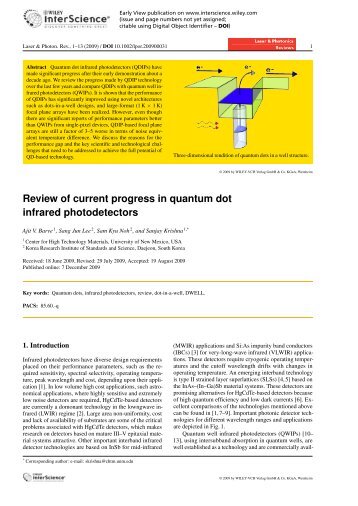 Review of current progress in quantum dot infrared photodetectors