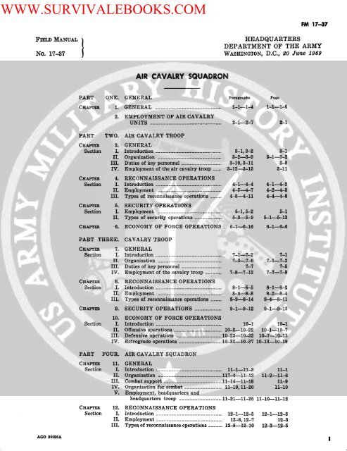 FM 17-37 Air Cavalry Squadron - Survival Books