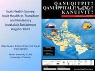 Inuit Health Survey: Inuit Health in Transition and Resiliency ...