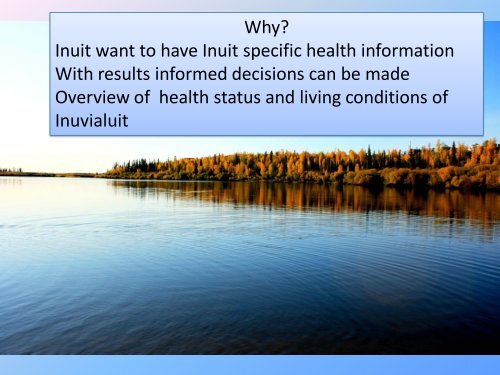 Inuit Health Survey: Inuit Health in Transition and Resiliency ...