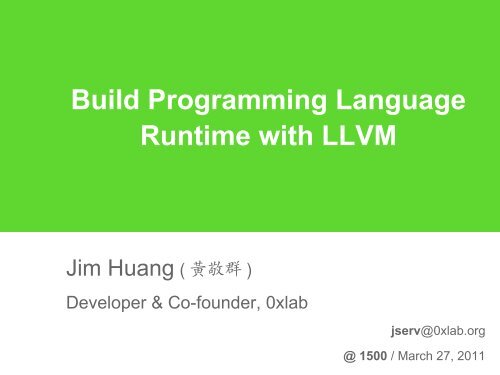 Build Programming Language Runtime with LLVM