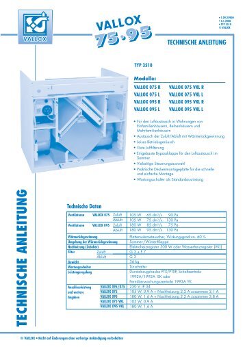 vallox kwl 075/095 - Heinemann GmbH